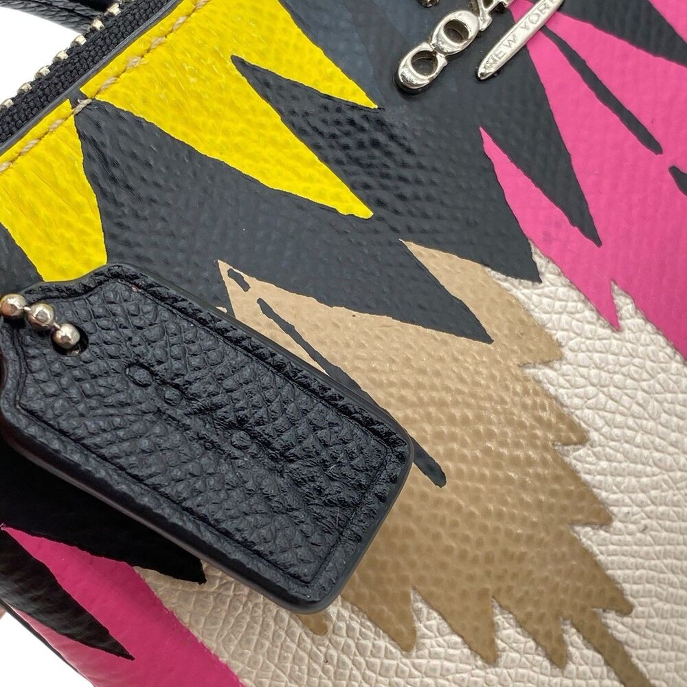Coach Hawk Feather Print Crossgrain Leather Corner Zip Wristlet‎ - Picture 13 of 14